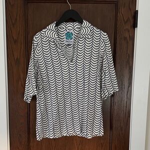 Lesley Evers Brooklyn Navy & White Tunic - L